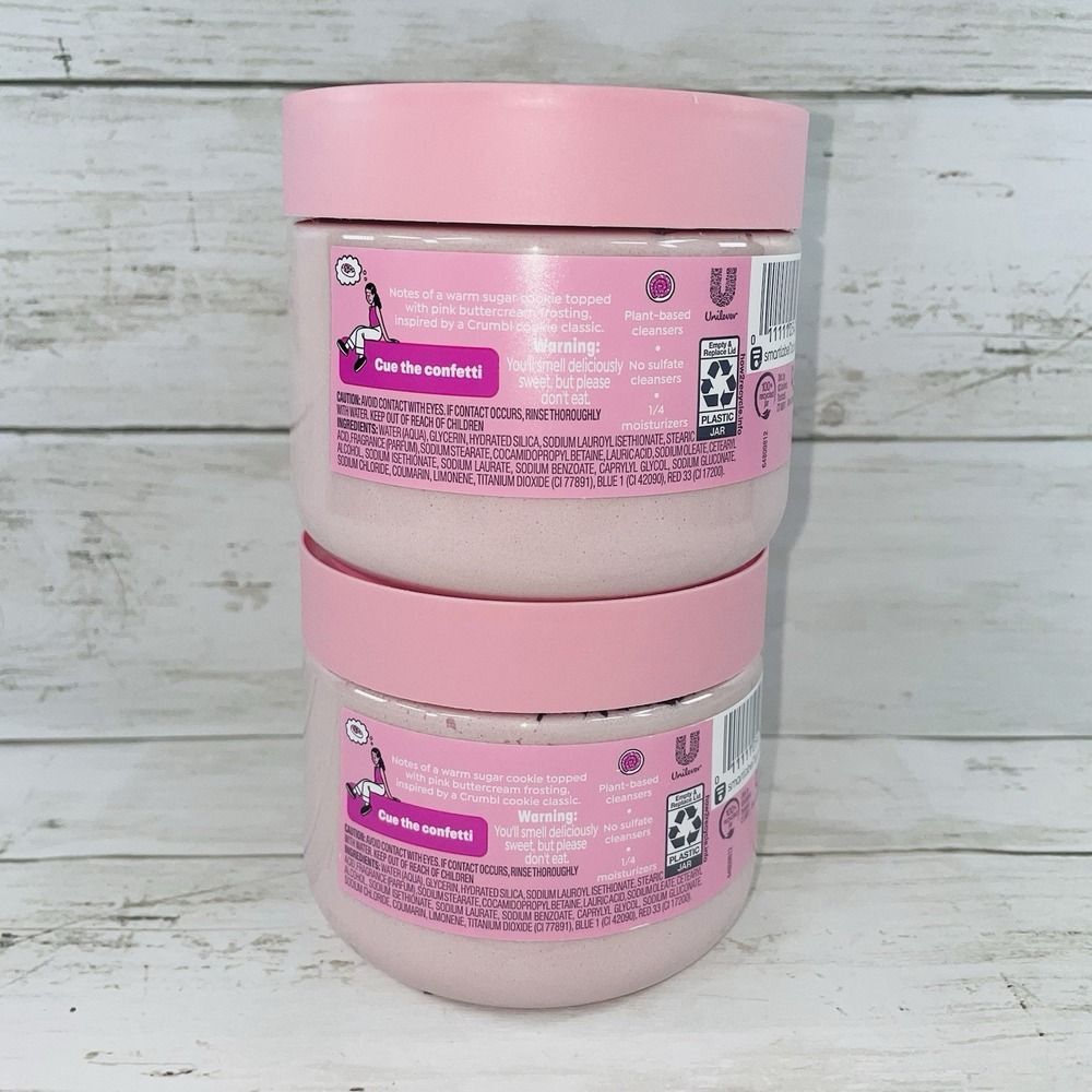 Dove x Crumbl Confetti Cake Exfoliating Body Scrub 15oz Limited Edition Set of 2 - Picture 2 of 4